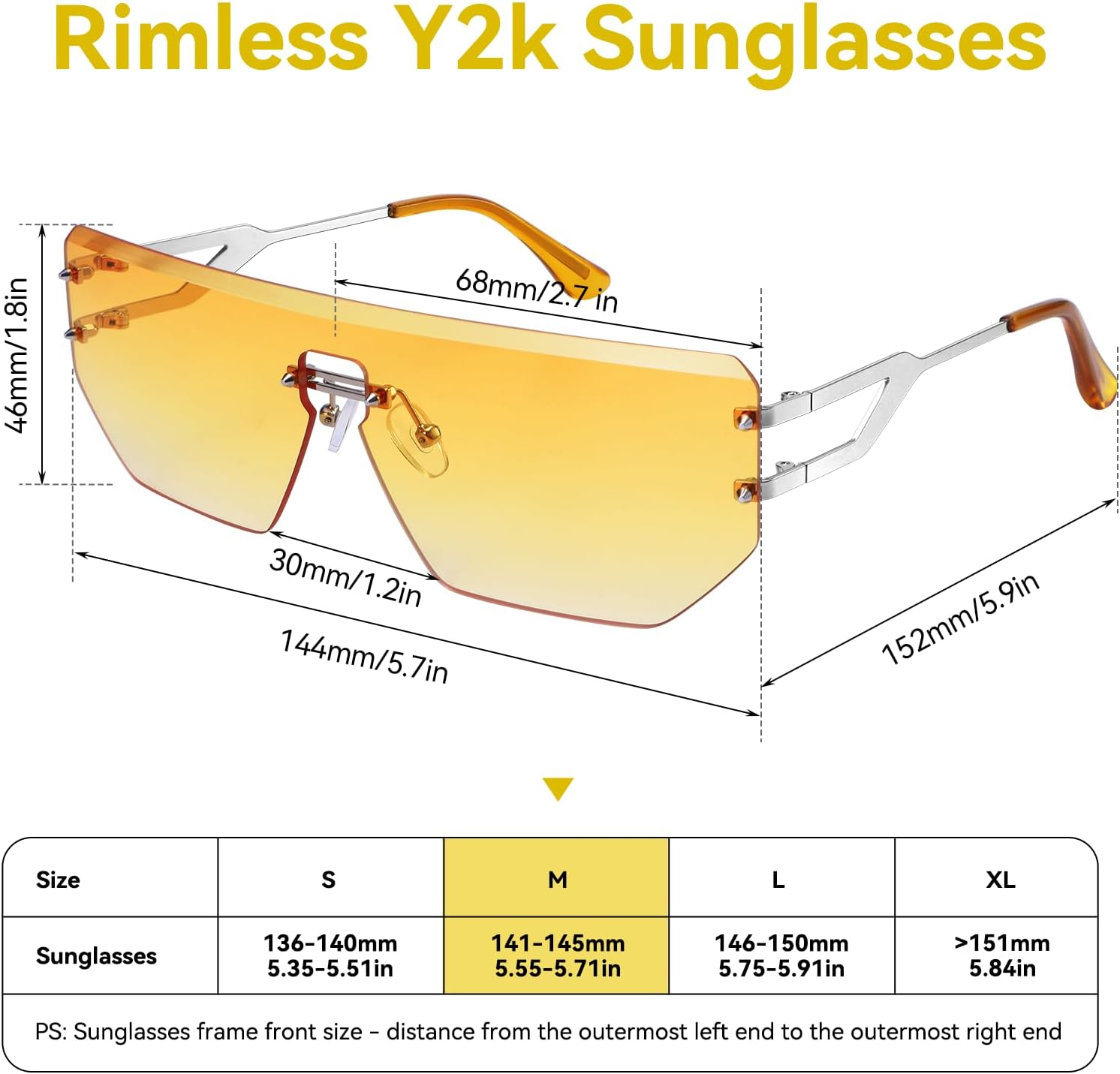 Dollger Rimless Y2k Sunglasses for Women,Rectangle Y2k Glasses Candy Color,Sunglasses Trendy Square for Frameless Eyewear - Image 12