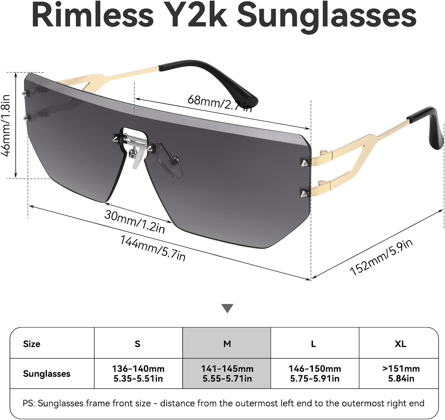 Dollger Rimless Y2k Sunglasses for Women,Rectangle Y2k Glasses Candy Color,Sunglasses Trendy Square for Frameless Eyewear - Image 14