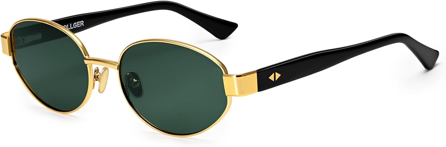 Dollger Polarized Oval Sunglasses for Women Trendy Small Gold Frame Retro Sunglasses Designer Shades UV400 Protection