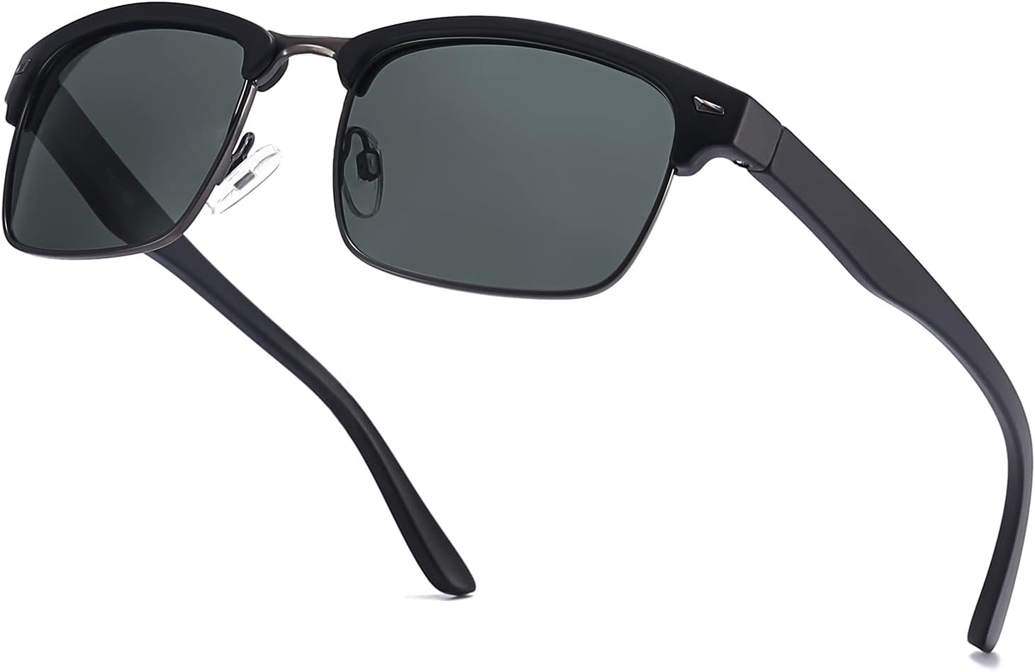 Dollger Polarized Sunglasses Men Half Frame Square Semi-Rimless Driving Sun Glasses Shades for Men UV400 Protection
