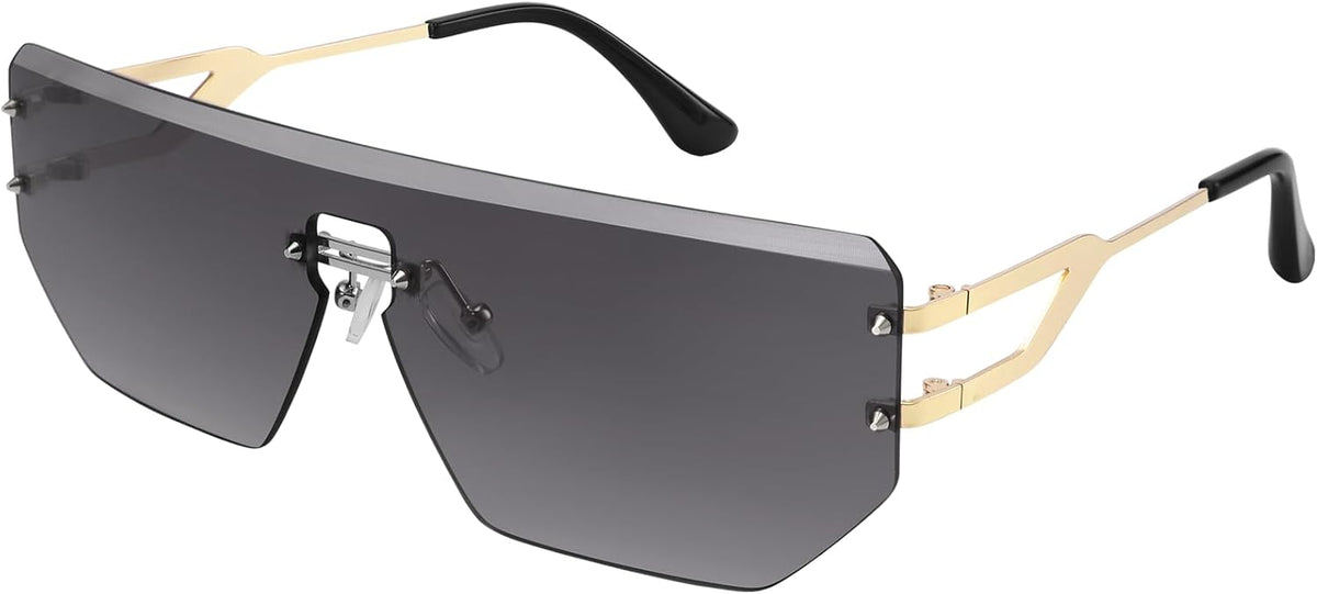 Dollger Rimless Y2k Sunglasses for Women,Rectangle Y2k Glasses Candy Color,Sunglasses Trendy Square for Frameless Eyewear