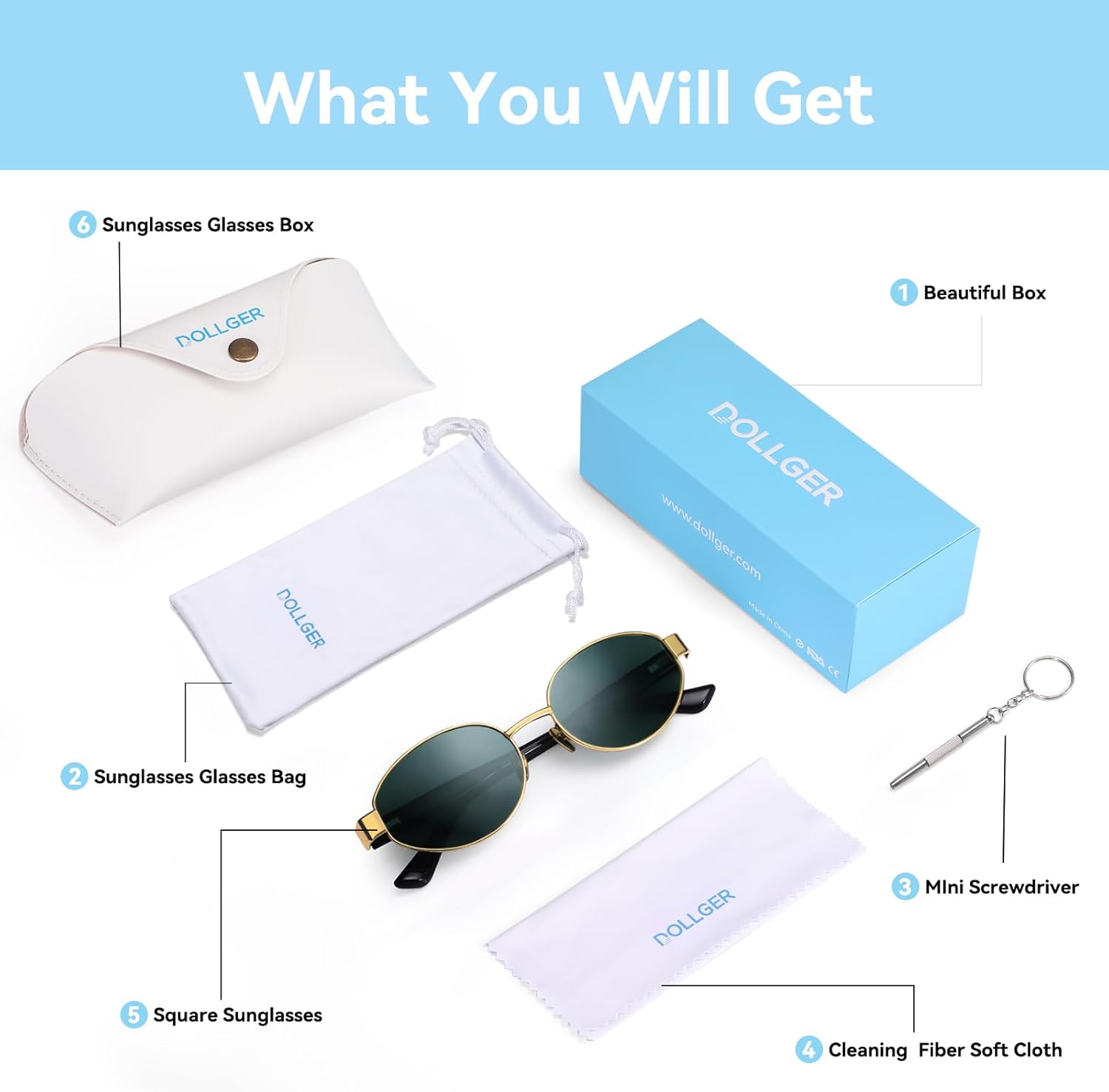 Dollger Polarized Oval Sunglasses for Women Trendy Small Gold Frame Retro Sunglasses Designer Shades UV400 Protection