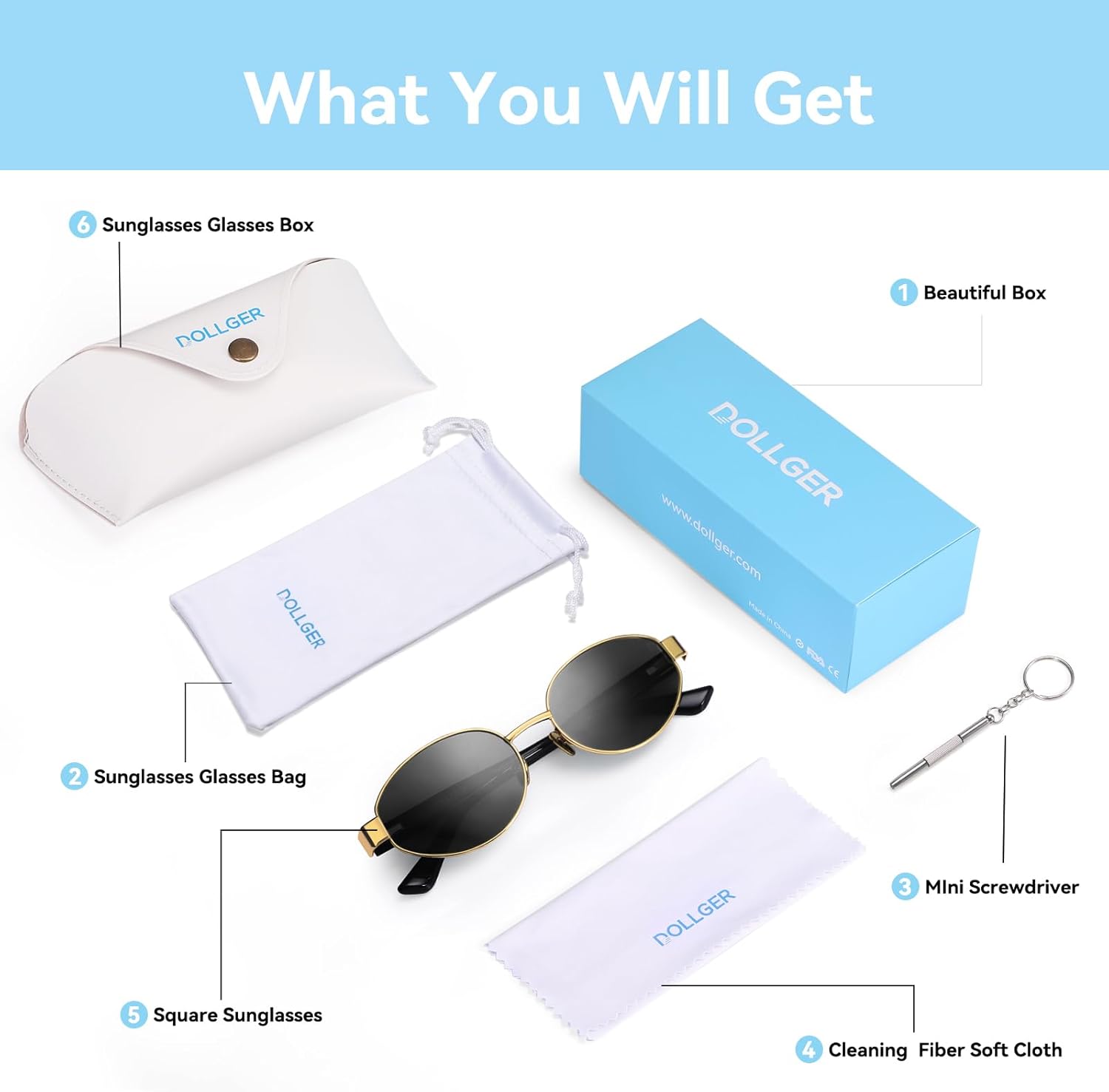 Dollger Polarized Oval Sunglasses for Women Trendy Small Gold Frame Retro Sunglasses Designer Shades UV400 Protection