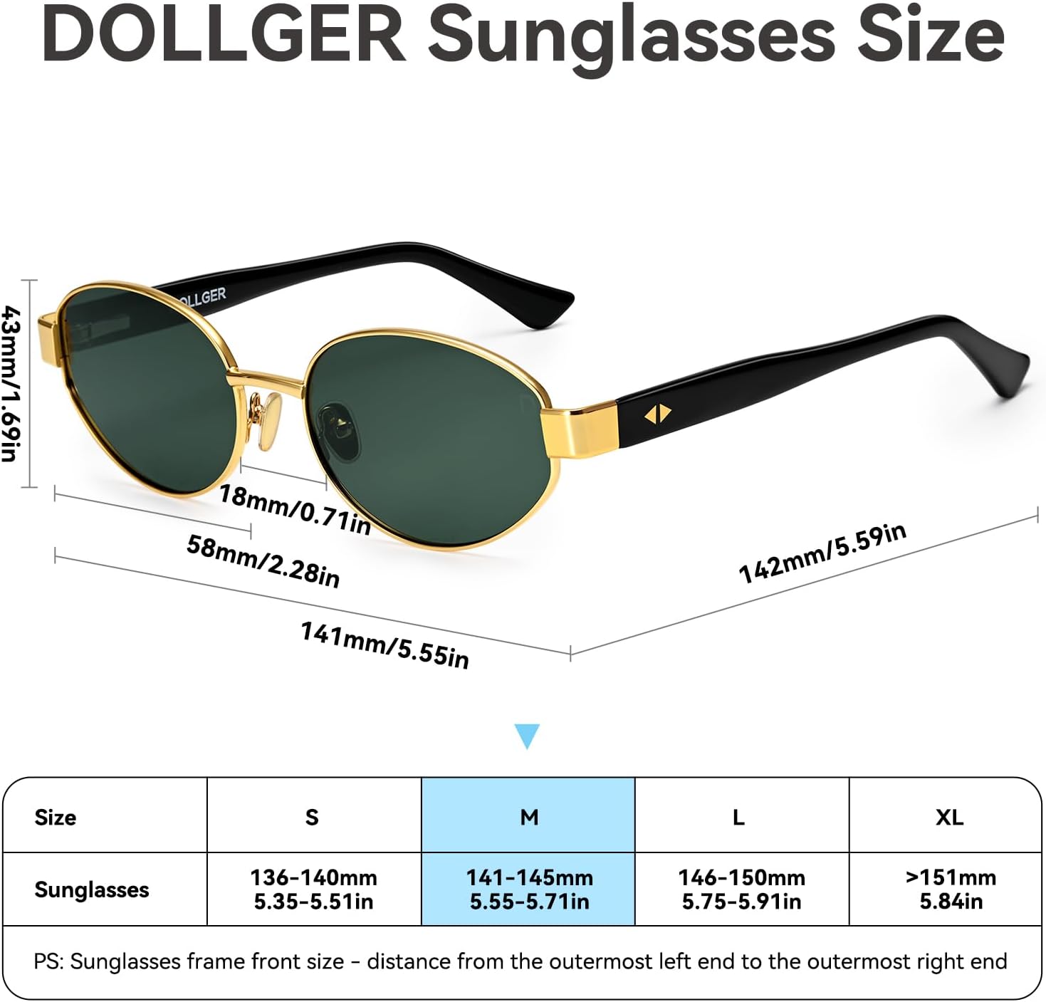 Dollger Polarized Oval Sunglasses for Women Trendy Small Gold Frame Retro Sunglasses Designer Shades UV400 Protection
