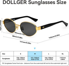 Dollger Polarized Oval Sunglasses for Women Trendy Small Gold Frame Retro Sunglasses Designer Shades UV400 Protection