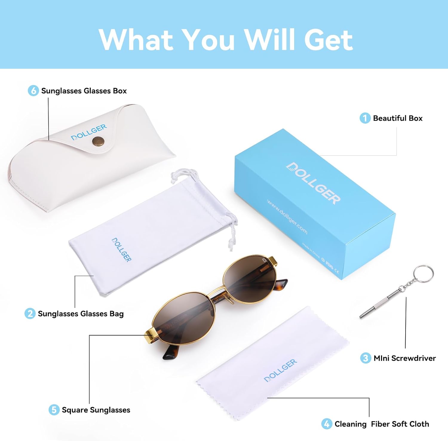 Dollger Polarized Oval Sunglasses for Women Trendy Small Gold Frame Retro Sunglasses Designer Shades UV400 Protection