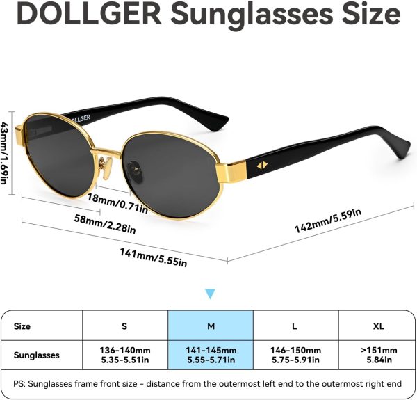Dollger Polarized Oval Sunglasses for Women Trendy Small Gold Frame Retro Sunglasses Designer Shades UV400 Protection - Image 4
