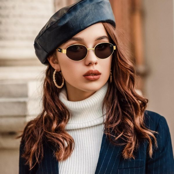 Dollger Polarized Oval Sunglasses for Women Trendy Small Gold Frame Retro Sunglasses Designer Shades UV400 Protection - Image 21